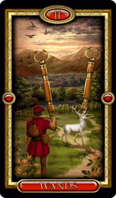Two of wands tarot foto