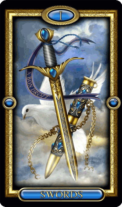 Ace of swords tarot card foto